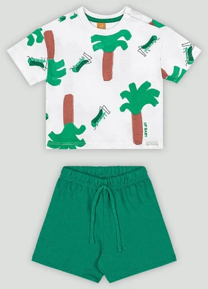 Conjunto com Camiseta e Bermuda Up Baby Branco - UP BABY