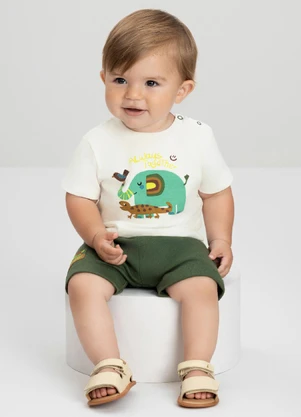 Conjunto com Camiseta e Bermuda Up Baby Branco - UP BABY