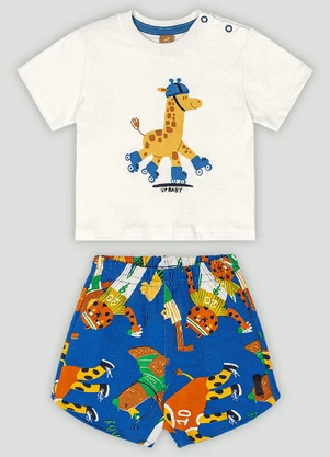 Conjunto com Camiseta e Bermuda Up Baby Branco - UP BABY