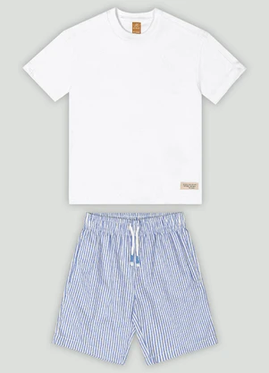 Up Baby - Conjunto com Camiseta e Bermuda Branco - UP BABY