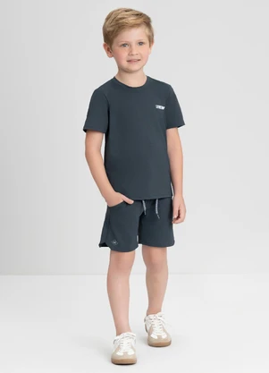 Conjunto com Camiseta e Bermuda Up Baby Cinza - UP BABY