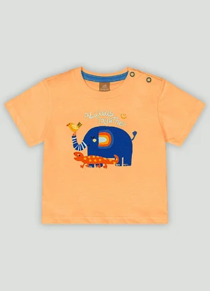 Conjunto com Camiseta e Bermuda Up Baby Laranja - UP BABY