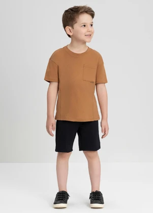 Conjunto com Camiseta e Bermuda Up Baby Marrom - UP BABY