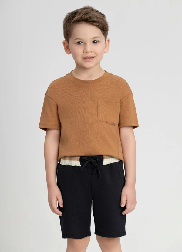 Up Baby - Conjunto com Camiseta e Bermuda Up Baby Marrom