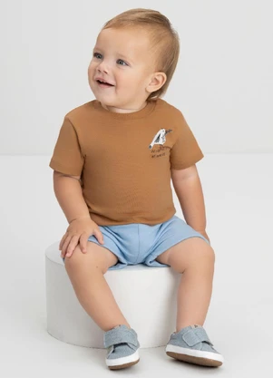 Conjunto com Camiseta e Bermuda Up Baby Marrom - UP BABY