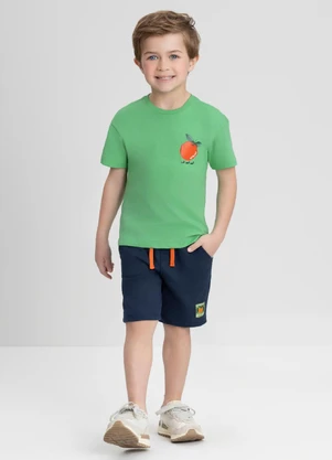 Conjunto com Camiseta e Bermuda Up Baby Verde - UP BABY