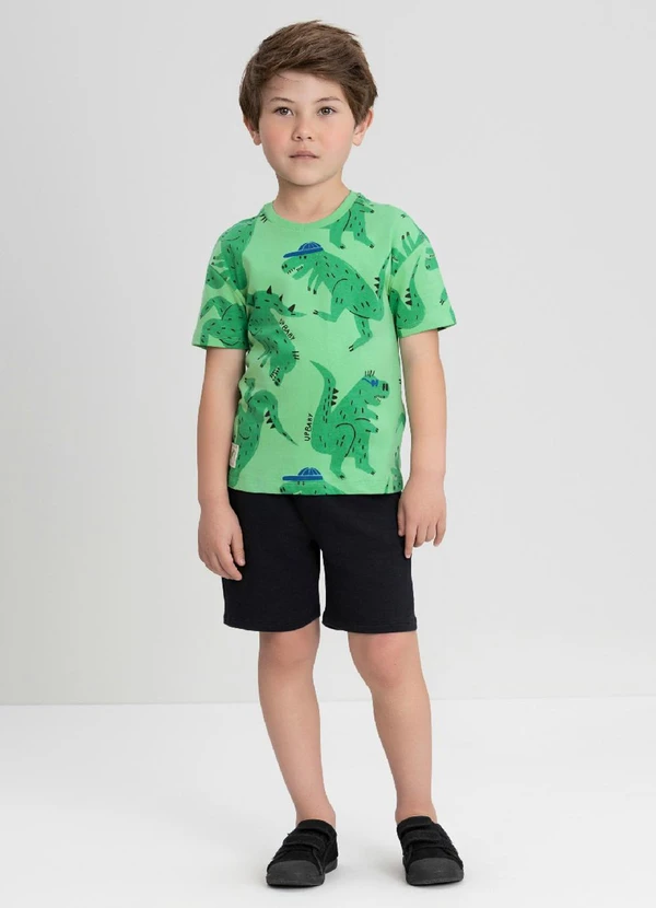 Up Baby - Conjunto com Camiseta e Bermuda Up Baby Verde