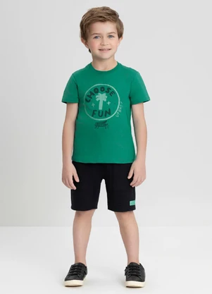 Conjunto com Camiseta e Bermuda Up Baby Verde - UP BABY