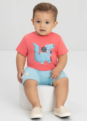 Conjunto com Camiseta e Bermuda Up Baby Vermelho - UP BABY