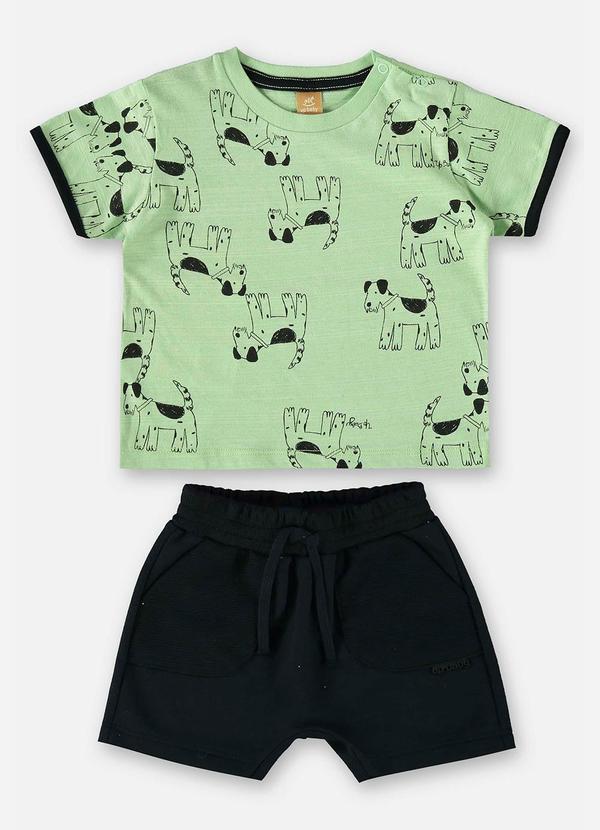 Up Baby - Conjunto com Camiseta e Bermuda Verde