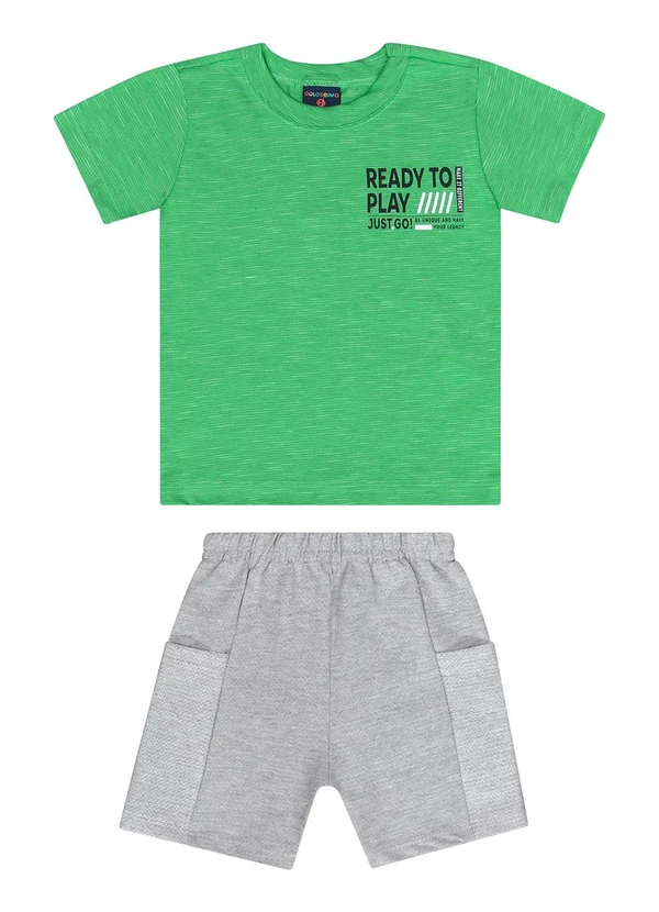 Guloseima - Conjunto com Camiseta e Bermuda Verde