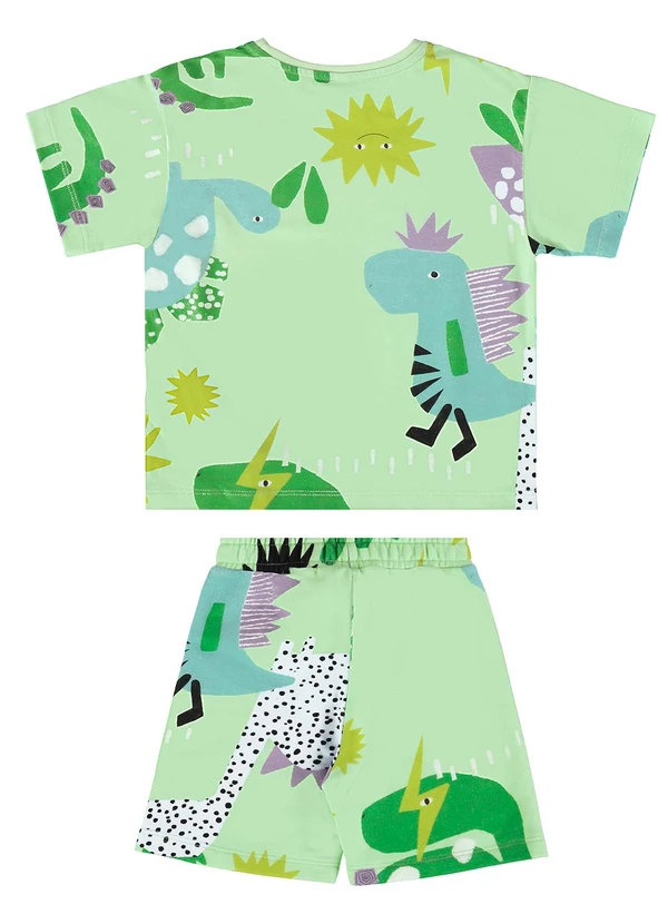 Três e Já - Conjunto com Camiseta e Bermuda Verde 3