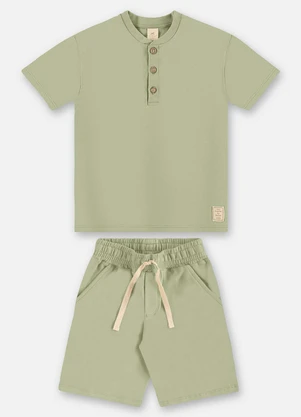 Up Baby - Conjunto com Camiseta e Bermuda Verde - UP BABY