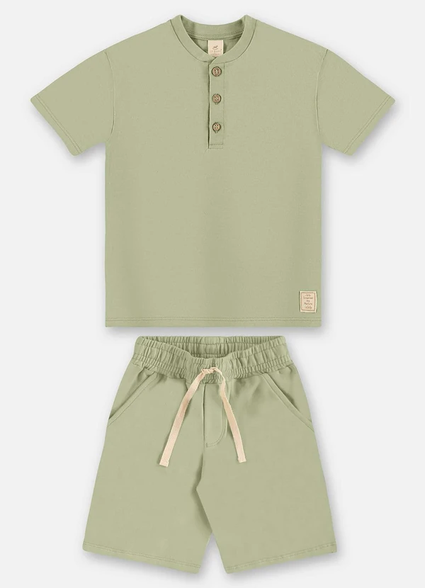 Up Baby - Conjunto com Camiseta e Bermuda Verde 2