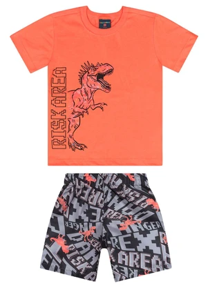 Guloseima - Conjunto com Camiseta e Bermuda Vermelho - GULOSEIMA