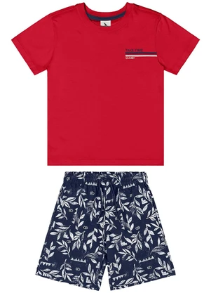 Quimby - Conjunto com Camiseta e Bermuda Vermelho - QUIMBY