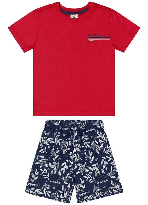 Quimby - Conjunto com Camiseta e Bermuda Vermelho 2