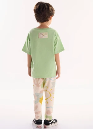 Três e Já - Conjunto com Camiseta e Calça Verde - TRÊS E JÁ