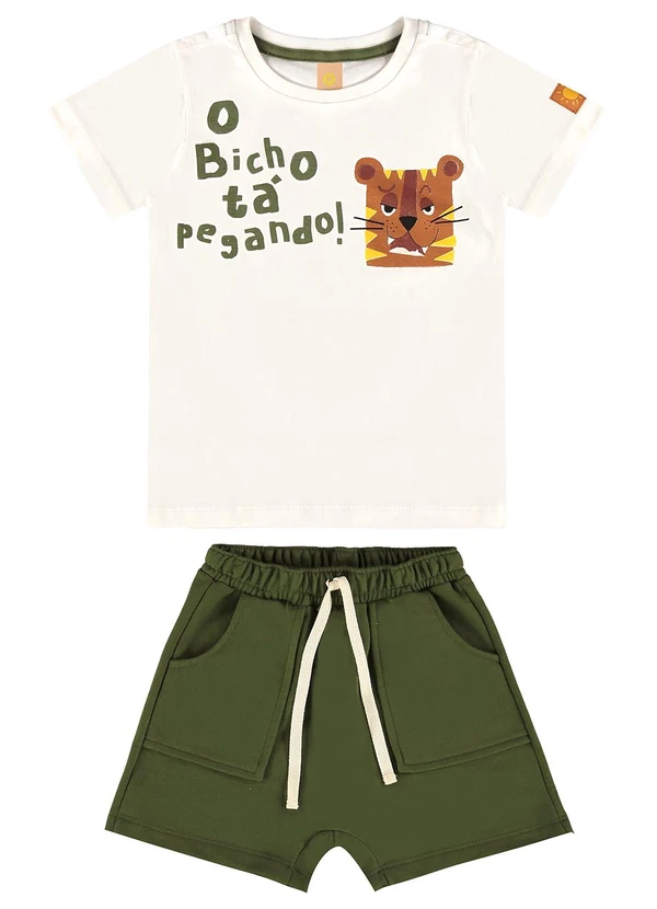 Três e Já - Conjunto com Camiseta e Short Bege 3
