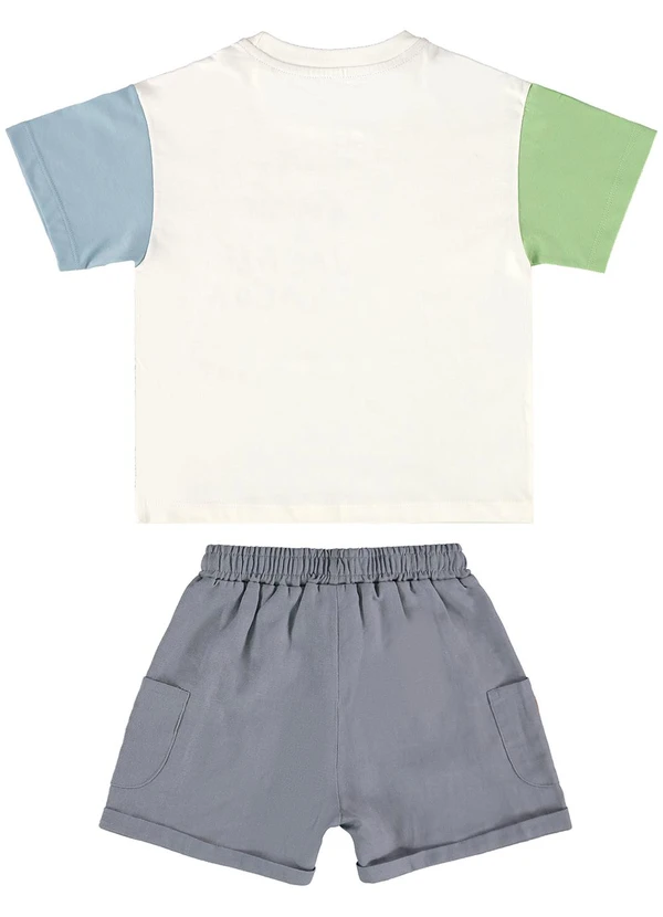 Três e Já - Conjunto com Camiseta e Short Bege 3