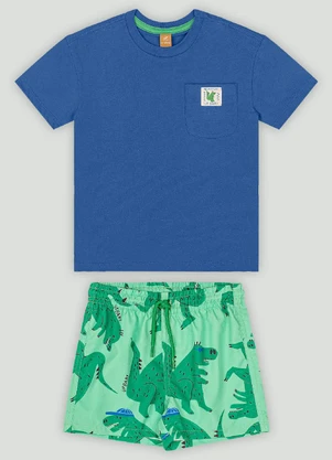 Conjunto com Camiseta e Short Up Baby Azul - UP BABY