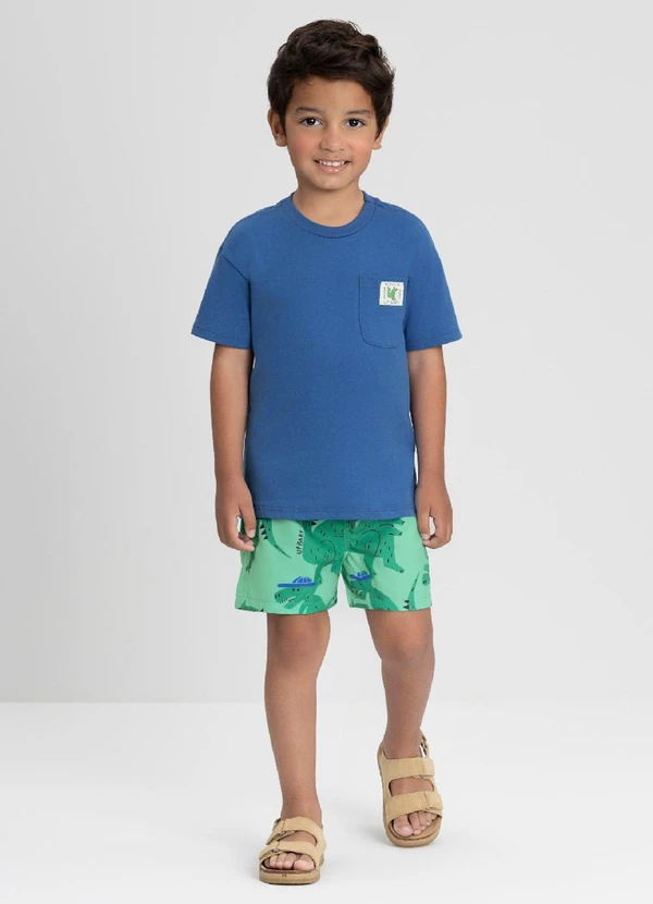 Up Baby - Conjunto com Camiseta e Short Up Baby Azul