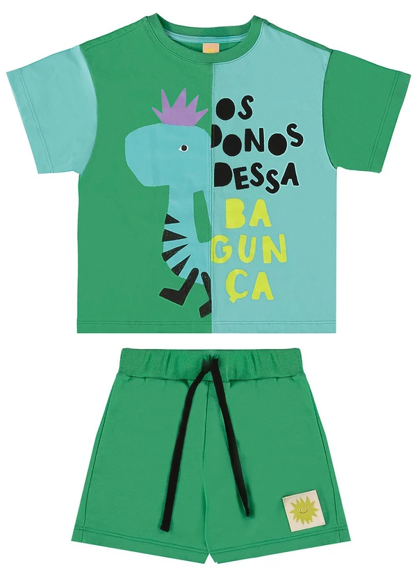 Três e Já - Conjunto com Camiseta e Short Verde 3