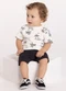 Alakazoo - Conjunto com Camiseta Estampada e Bermuda Branco - variação: Branco