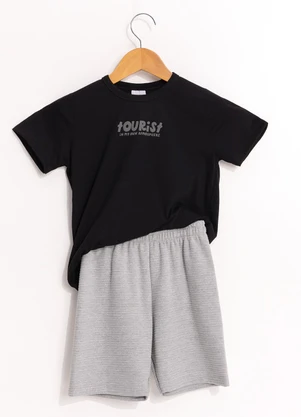 Multimarcas - Conjunto com Camiseta Preto - MULTIMARCAS