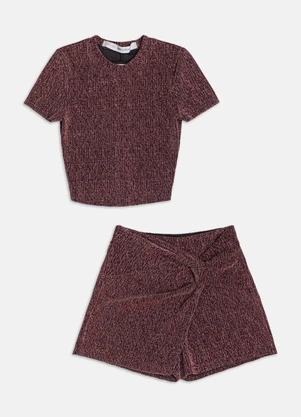 Authoria - Conjunto com Detalhes em Foil  Rosa - AUTHORIA