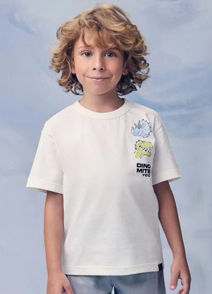 Youccie - Conjunto com Estampa de Dinossauros Branco - YOUCCIE