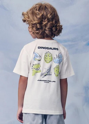 Youccie - Conjunto com Estampa de Dinossauros Branco - YOUCCIE