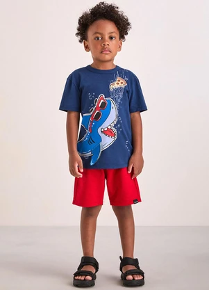 Youccie - Conjunto com Estampa de Tubarão Vermelho - YOUCCIE