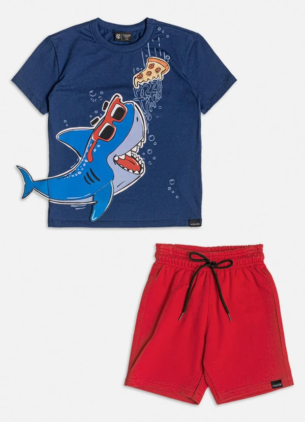 Youccie - Conjunto com Estampa de Tubarão Vermelho 3