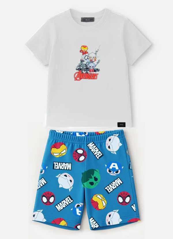 Bimbi - Conjunto com Estampa dos Avengers Azul 3