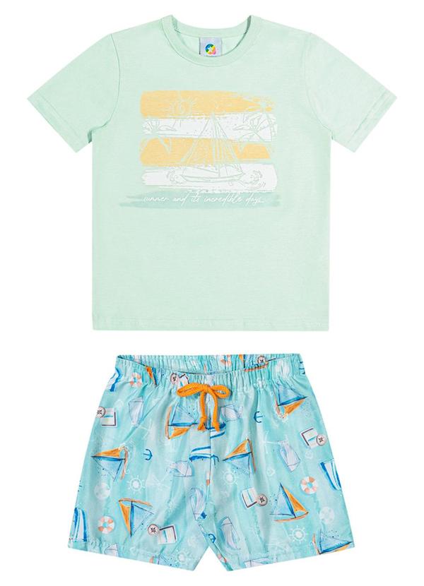 Alenice - Conjunto com Estampa em Gel Náutica Verde