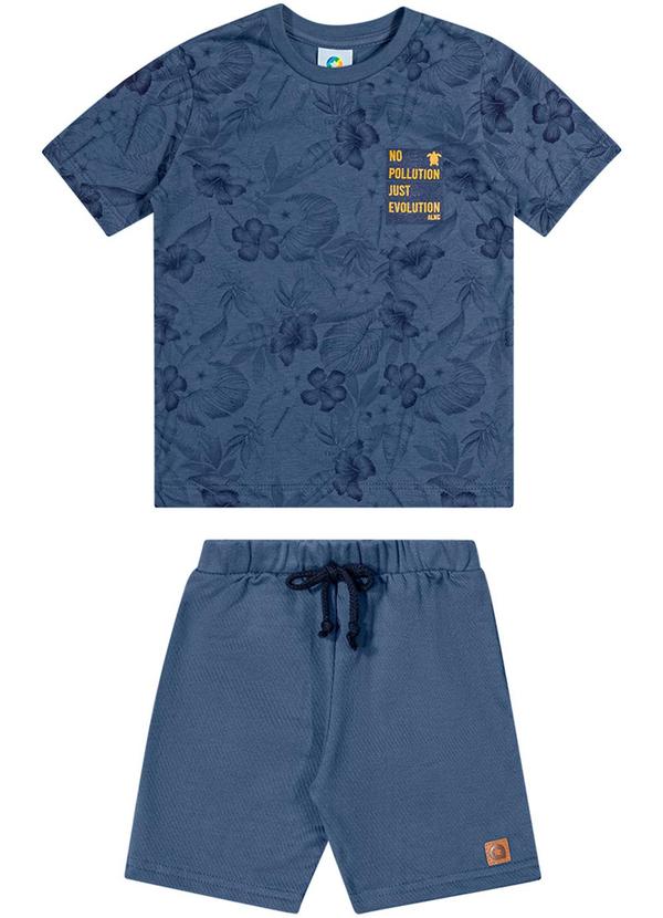 Alenice - Conjunto com Estampa Floral Menino Azul 2