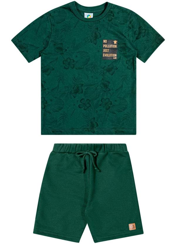 Alenice - Conjunto com Estampa Floral Menino Verde