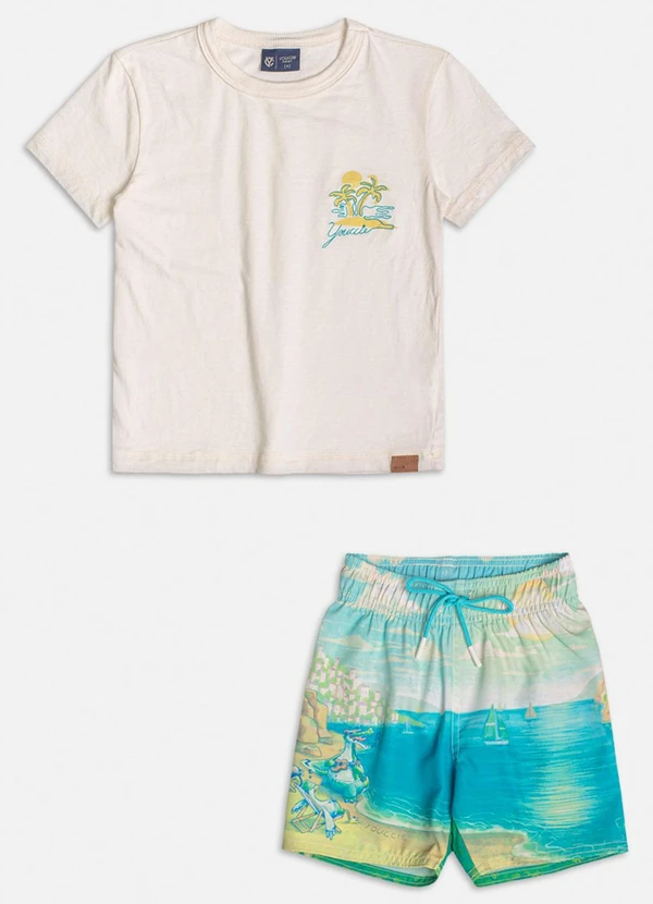 Youccie - Conjunto com Estampa Tropical Off White 4