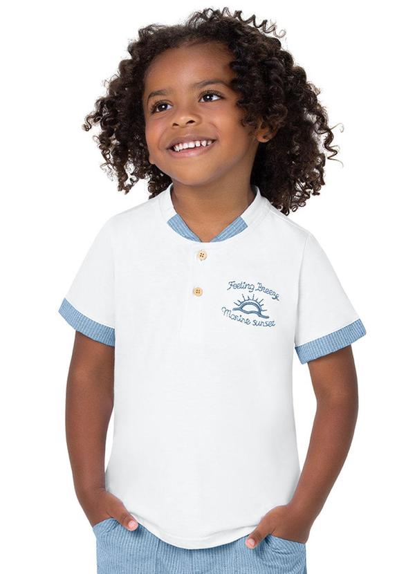 Alenice - Conjunto com Gola Diferenciada Menino Branco 2