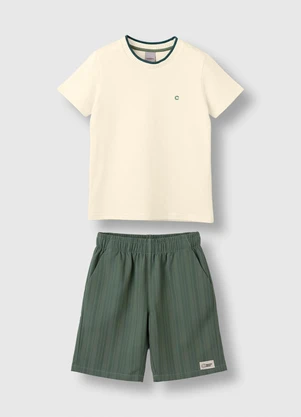 Carinhoso - Conjunto com Linho & Bordado Off White - CARINHOSO