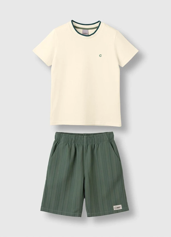 Carinhoso - Conjunto com Linho & Bordado Off White