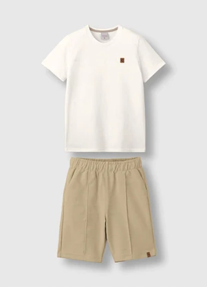 Carinhoso - Conjunto com Moletom Sarjado Off White - CARINHOSO