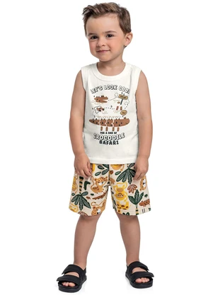 Bee Loop - Conjunto com Regata e Bermuda Bege - BEE LOOP