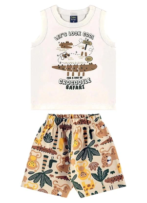Bee Loop - Conjunto com Regata e Bermuda Bege - BEE LOOP
