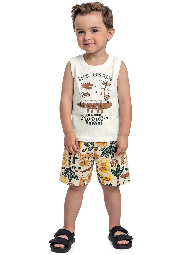 Bee Loop - Conjunto com Regata e Bermuda Bege