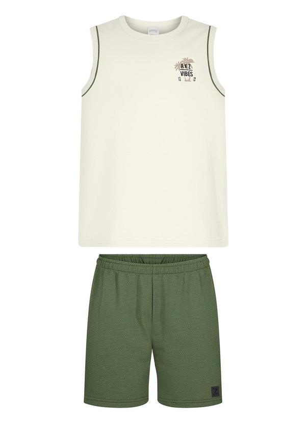 Alakazoo - Conjunto com Regata e Bermuda de Moletom Branco