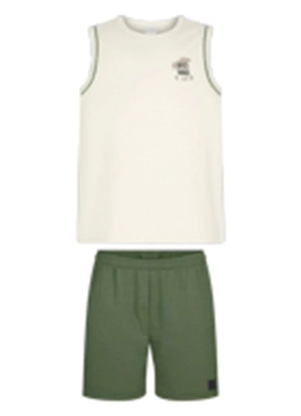 Alakazoo - Conjunto com Regata e Bermuda de Moletom Branco 1