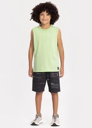 Alakazoo - Conjunto com Regata e Bermuda Estampada Preto - ALAKAZOO