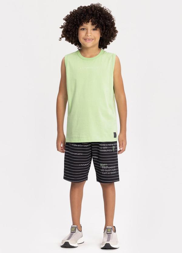 Alakazoo - Conjunto com Regata e Bermuda Estampada Preto